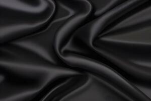 Abstract Black Silk Drape Luxurious Texture and Elegant Curves photo