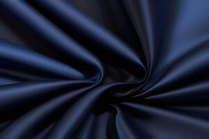 Midnight Blue Silk Drape Luxurious Texture and Smooth Waves photo