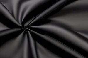 Abstract Black Silk Swirls A Luxurious Textile Close-Up photo