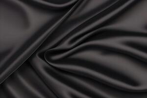 Abstract Black Silk Drapery Elegant Texture and Smooth Waves photo