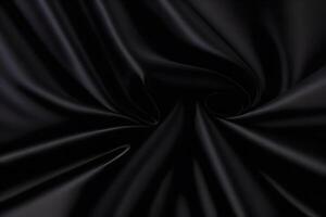 Elegant Black Silk Drapery Abstract Texture Background photo