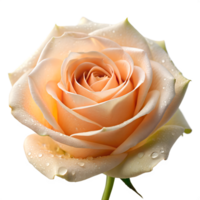 Soft Peach Rose with Dew Drops png
