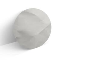 A white paper plate with a circular shape on it photo