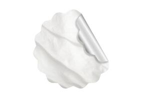 A white paper towel with a silver foil on it photo