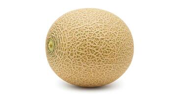 Fresh cantaloupe melon slices isolated on white background with shadow, perfect for healthy summer snacks and fruit styling photo