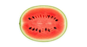 Fresh watermelon fruit isolated on white background perfect for summer, hydration, and healthy eating visuals photo
