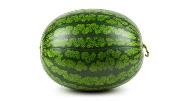 Vibrant watermelon fruit on a white background for picnic-themed promotions and refreshing summer meals photo