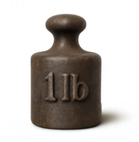 One Pound Calibration Weight Representing Imperial Unit of Mass on Transparent Background png