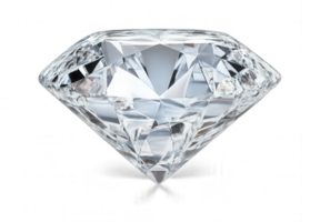 Sparkling Diamond Displaying Light Refraction on Transparent Background png