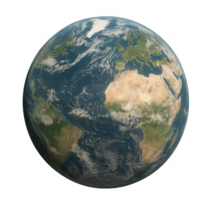 Planet Earth rotating in space with transparent background png