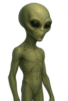A realistic alien standing with transparent background png