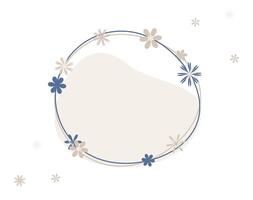 blooming geometric flower frame on white background vector