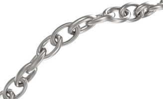 3d silver chain with a loop on it on a transparent background png