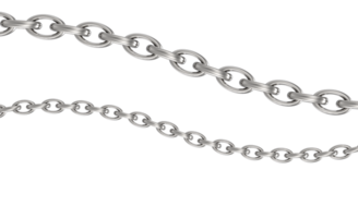 silver 3d chain with a loop on it on a transparent background png