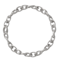 3d render silver, a circle of chain links on a transparent background png