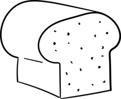 Hand Drawn Cafe and Bakery Doodle Style. A simple illustration of a loaf of bread with a rounded top and visible texture. png