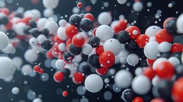 A bunch of red, white and black spheres photo