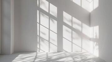 An empty room with white walls and a window photo