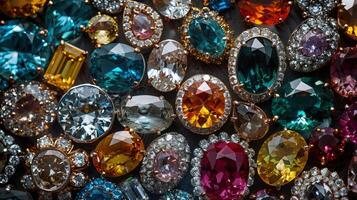 A large collection of colorful diamonds photo