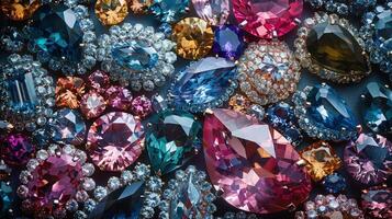 A large pile of colorful diamonds photo