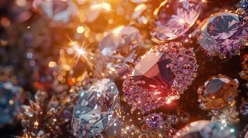 A large group of diamonds and other gems photo