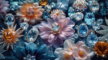 A collection of diamonds and flowers photo