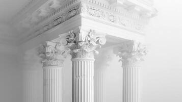 A white building with columns and pillars photo