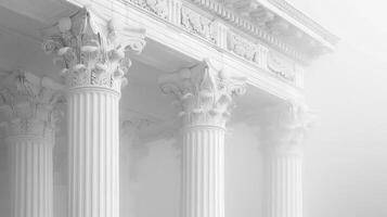 White columns in the fog photo