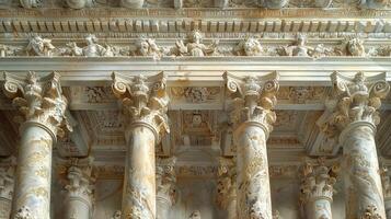 The columns of the temple of the sun god at the acropolis in athens photo