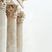 A group of columns in front of a building photo