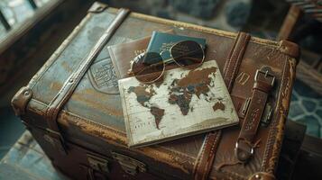 Dynamic travel set, start journey with essential items. photo