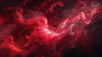 Red smoke, intensity and passion on black. photo