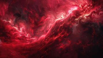Smoke of red, dynamic swirls on black backdrop. photo