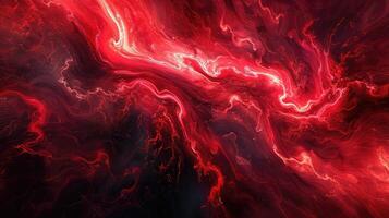 Dynamic red swirls, passion on deep black. photo