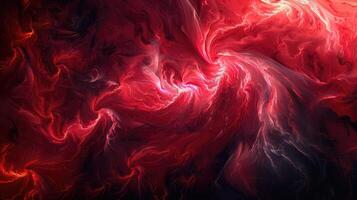 Intensity in red smoke, scarlet swirls on black. photo