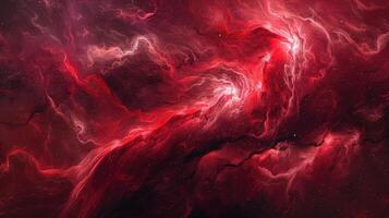 Scarlet smoke swirls, intensity on black background. photo
