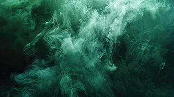 Fascination in green smoke, on black canvas dynamics. photo