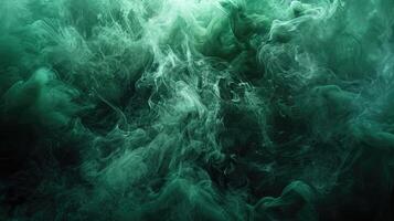 Black backdrop, green smoke with elegant intrigue. photo