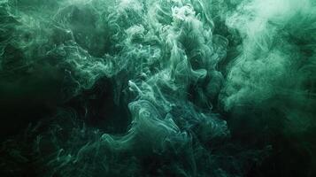 Fascination in green smoke, patterns on dark canvas. photo