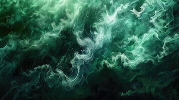 Intriguing green smoke, fascination on dark backdrop. photo