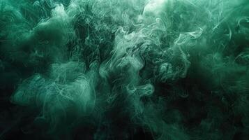 Green smoke's elegance, dynamic patterns on black. photo