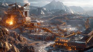 A Glimpse into dynamic the Ore Processing Journey at a Cutting-Edge Mining Facility. photo