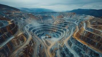Open-Pit Extraction in Action Revealing Workers Herculean Resolve in Dynamic Landscapes photo