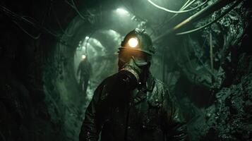 Depths of Determination. A Dynamic Exploration of Miners Conquering Underground Terrain photo