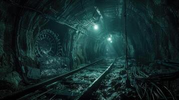 Dynamic Exploration of a Miners Trek Through Labyrinthine Underground Tunnels photo