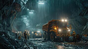 Rugged Terrain Showcasing the Dynamic Realism of Miners in Action photo