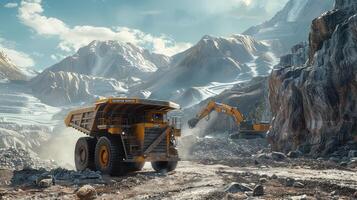 Cinematic Exploration of Mining Machinery Revealing Dynamic Strength and Accuracy photo