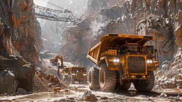 The Dynamic Impact of Mining Machinery Depicted Through Cinematic Perspectives photo