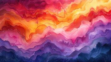 Artistic Abstract Waves in a Dynamic Watercolor Symphony of Colors photo