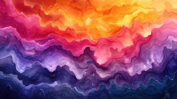 Dynamic Abstract Watercolor Waves Showcasing a Vivid Symphony of Colors photo